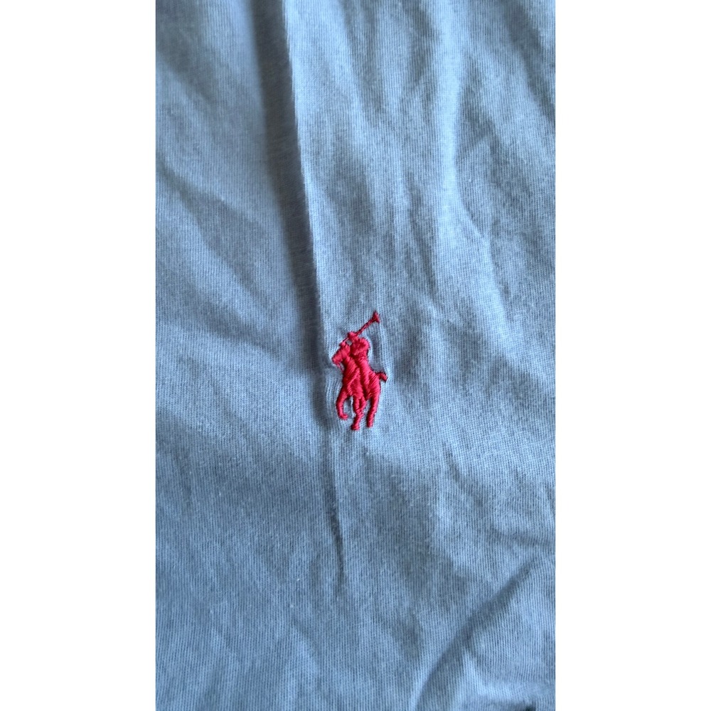 Polo Ralph Lauren Mens XL Blue V-Neck T-Shirt Classic Fit Red Pony Logo Cotton - Picture 3 of 4